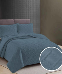 Colcha Uni 2 personas+2 fundas almohada/ Antracit