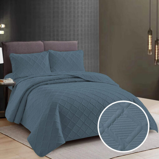 Colcha Uni 2 personas+2 fundas almohada/ Antracit
