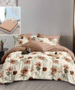 Ropa de cama beige claro y beige oscuro