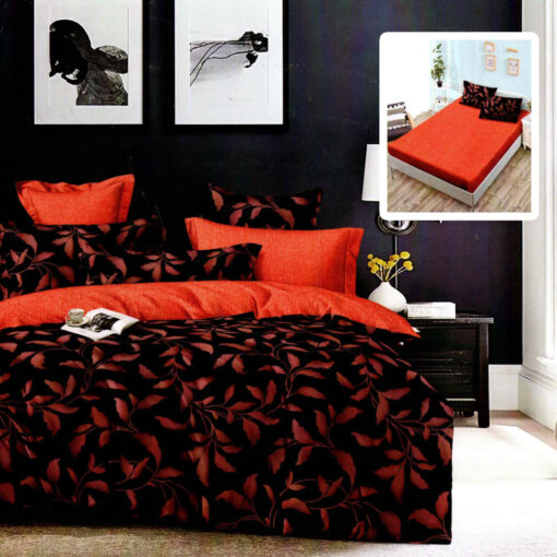Ropa de cama negra y roja