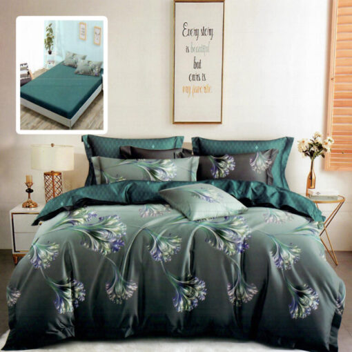 Ropa de cama verde oscuro
