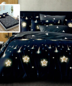 Ropa de cama negra con pequeñas estrellas