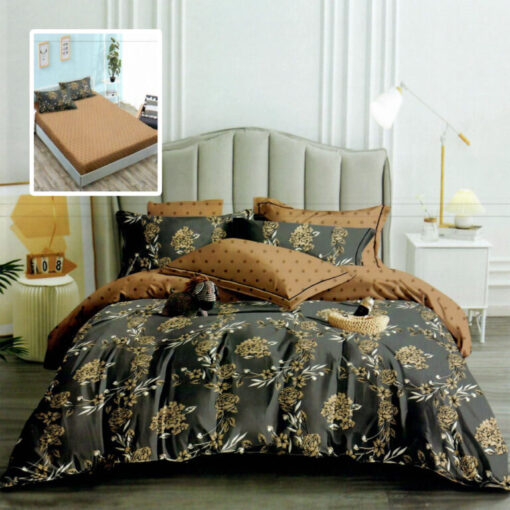 Ropa de cama marron y negro