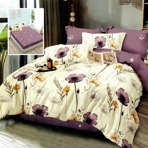 Ropa de cama con flores en colores